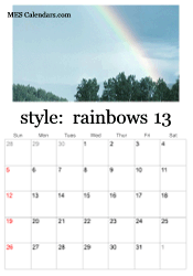 full year rainbow calendar