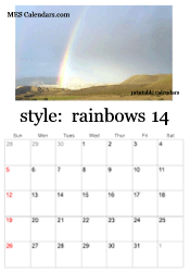 printable rainbow calendar