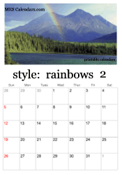 February rainbow calendar