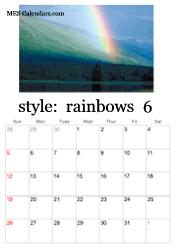 June rainbow calendar