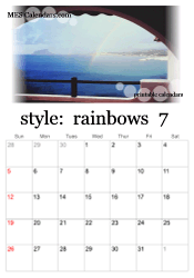 July rainbow calendar