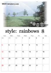August rainbow calendar