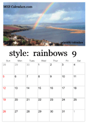 September rainbow calendar