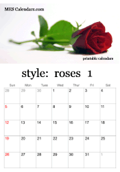 January rose calendar