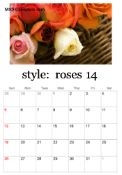 printable rose calendar