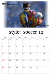 December soccer calendar