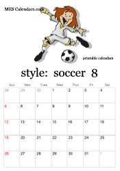 August soccer calendar