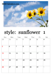 January sunflower photo calendar