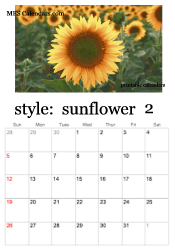 February sunflower photo calendar