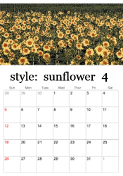 April sunflower photo calendar