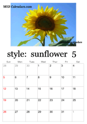 May sunflower photo calendar