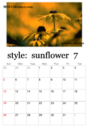 July sunflower photo calendar