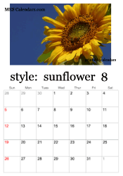 August sunflower photo calendar