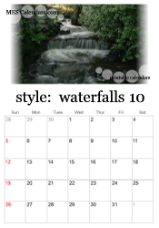 October waterfall calendar