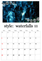 November waterfall calendar