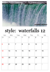 December waterfall calendar