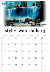 full year waterfall calendar