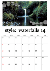 printable waterfall calendar