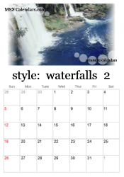 February waterfall calendar