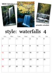 April waterfall calendar