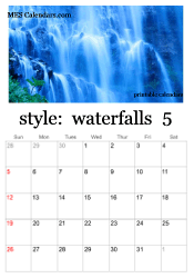 May waterfall calendar
