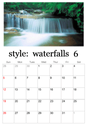 June waterfall calendar