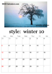 October winter photo calendar