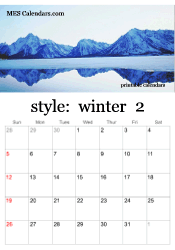 February winter photo calendar