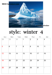 April winter photo calendar