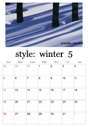 May winter photo calendar