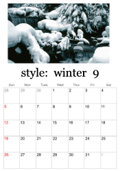 September winter photo calendar