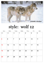 December wolf photo calendar