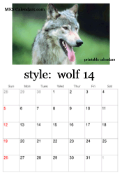 printable wolf photo calendar