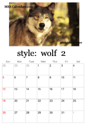 February wolf photo calendar