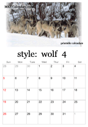April wolf photo calendar