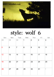 June wolf photo calendar