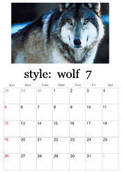 July wolf photo calendar