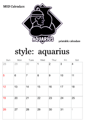 January zodiac calendar