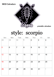October zodiac calendar