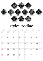 full year zodiac calendar