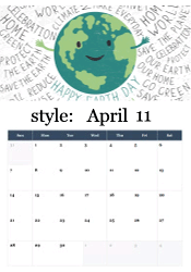 Smiling Earth with Happy Earth Day messages - environmental awareness April calendar