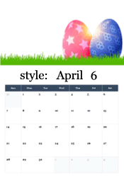 Pink and blue decorated Easter eggs in green grass - festive Easter April calendar