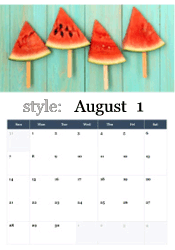 Watermelon popsicles summer calendar