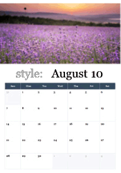 Lavender field sunset calendar