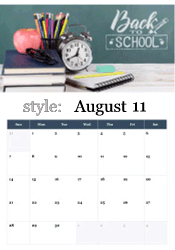 Back to school desk calendar