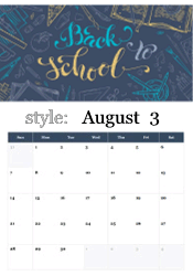 Back to school chalkboard calendar