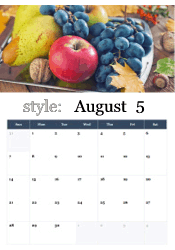 Harvest fruit abundance calendar