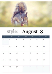 Squirrel autumn transition calendar