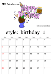 January birthday calendar