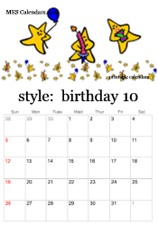 October birthday calendar